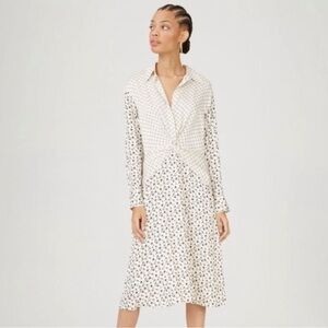 Club Monaco silk shirt dress with mixed print